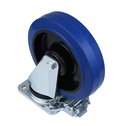Blue Elastic Rubber Heavy duty Swivel Castor with Directional Lock