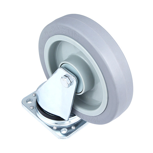 Grey Elastic Rubber Heavy Duty Swivel Castor