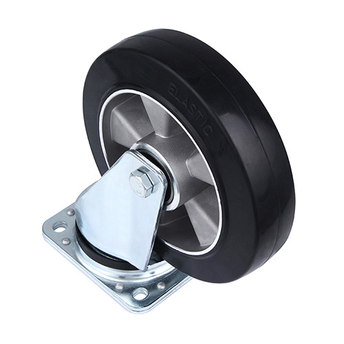 Black Elastic Rubber Heavy Duty Swivel Castor