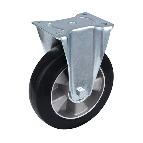 Black Elastic Rubber Heavy Duty Fixed Castor