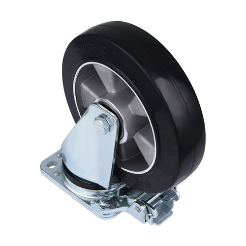 Black Elastic Rubber Heavy Duty Swivel Castor with Directional Lock