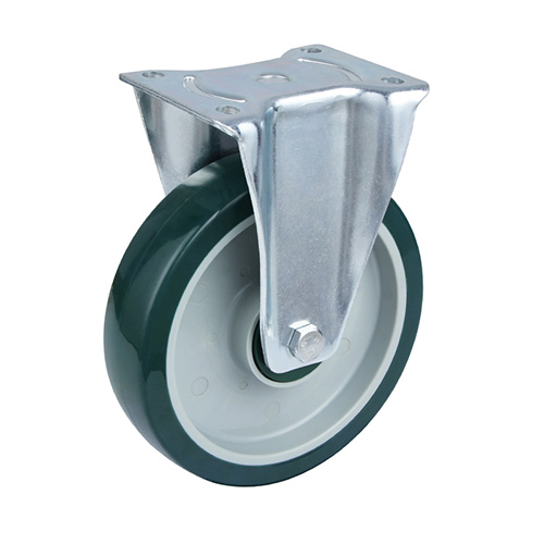 Green Polyurethane Heavy Duty Fixed Castor