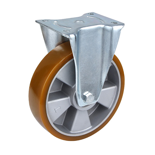 Brown Polyurethane Heavy Duty Fixed Castor