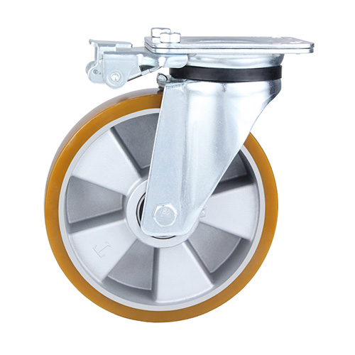 Brown Polyurethane Heavy Duty Swivel Castor with Directional Lock