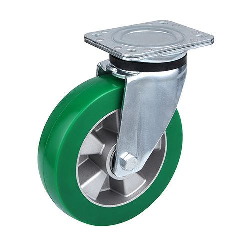 Green Elastic Polyurethane Heavy Duty Swivel Castor