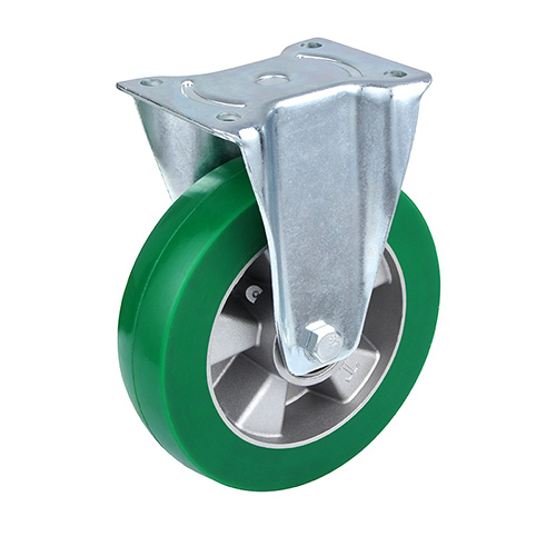 Green Elastic Polyurethane Heavy Duty Fixed Castor