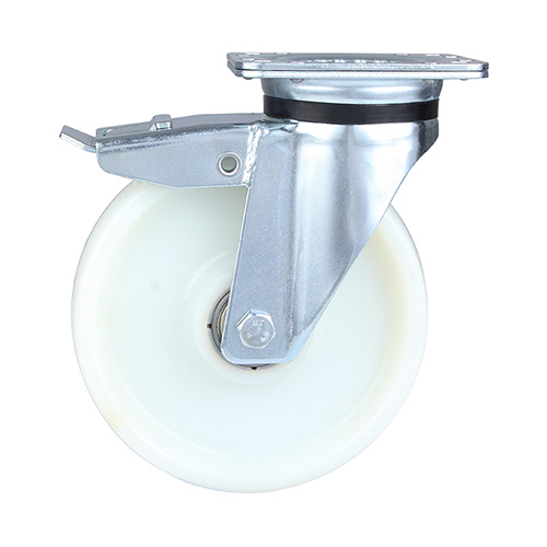 White Polyamide Heavy Duty Swivel Castor with Total Lock