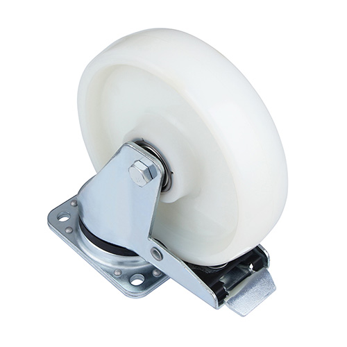 White Polyamide Heavy Duty Swivel Castor with Total Lock