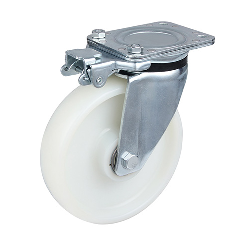 White Polyamide Heavy Duty Swivel Castor with Directional Lock