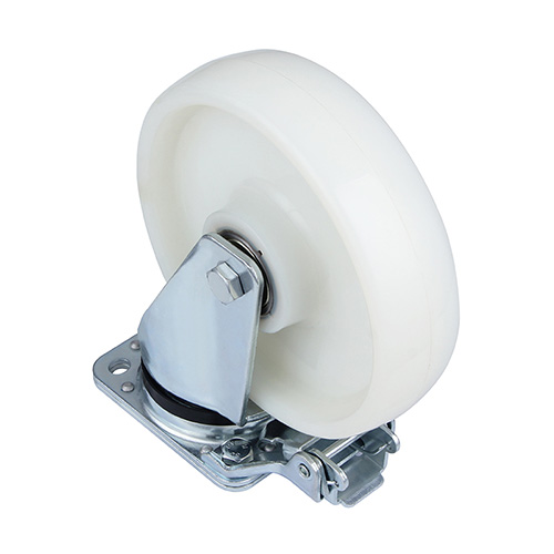 White Polyamide Heavy Duty Swivel Castor with Directional Lock