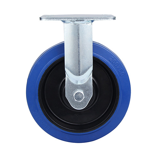 Blue Elastic Rubber Super heavy Duty Fixed Castors