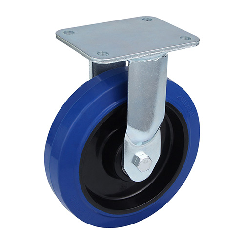Blue Elastic Rubber Super heavy Duty Fixed Castors