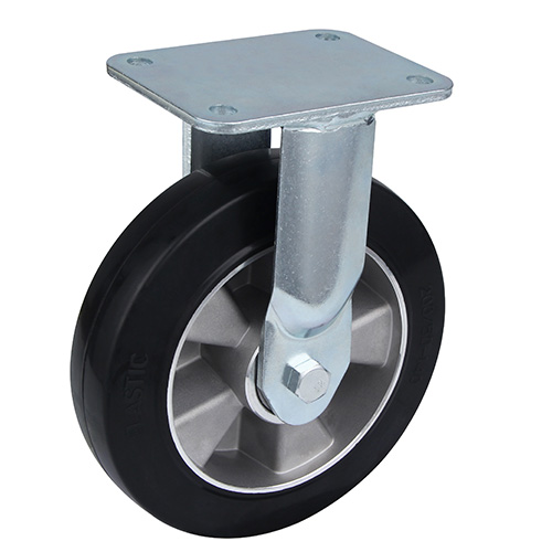 Black Elastic Rubber Super heavy Duty Fixed Castors