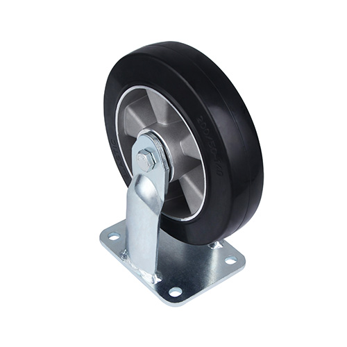 Black Elastic Rubber Super heavy Duty Fixed Castors