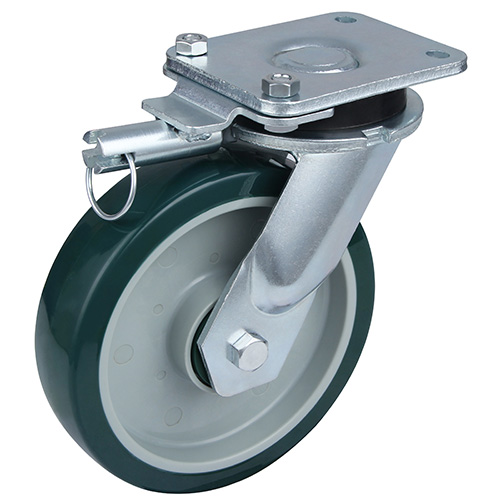 Green Polyurethane Super Heavy Duty Swivel Castor with Directional Lock