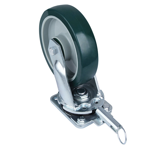 Green Polyurethane Super Heavy Duty Swivel Castor with Directional Lock