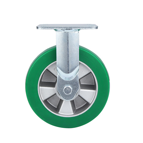 Green Elastic Polyurethane Super Heavy Duty Fixed Castors
