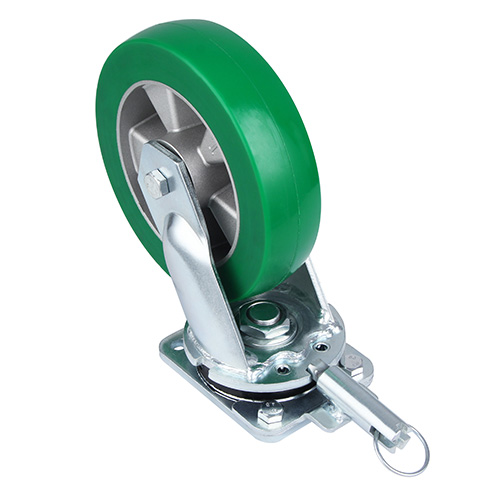 Green Elastic Polyurethane Super Heavy Duty Swivel Castor with Directional Lock
