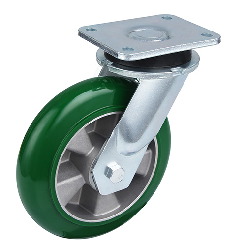 Round Green Elastic Polyurethane Super Heavy Duty Swivel Castors