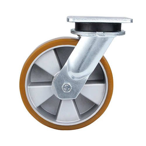 Brwon Polyurethane Super Heavy Duty Swivel Castors