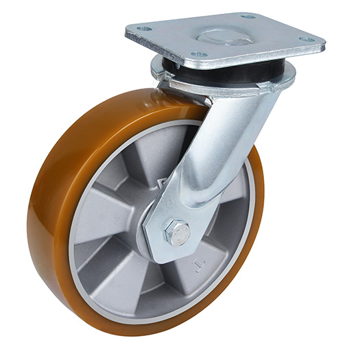 Brwon Polyurethane Super Heavy Duty Swivel Castors