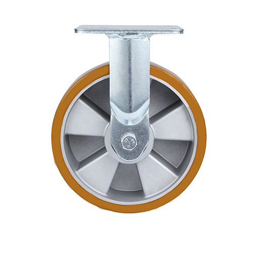 Brwon Polyurethane Super Heavy Duty Fixed Castors