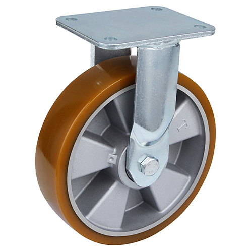 Brwon Polyurethane Super Heavy Duty Fixed Castors