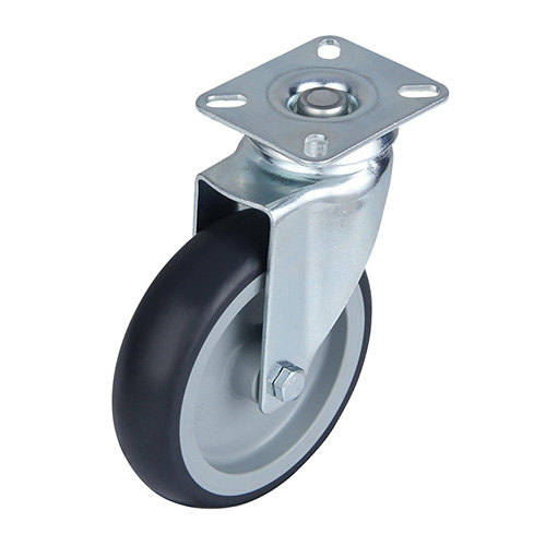 Grey Thermoplastic Rubber Institutional Swivel Castors