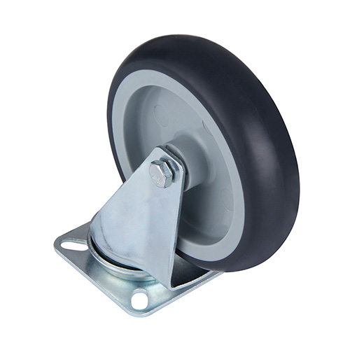 Grey Thermoplastic Rubber Institutional Swivel Castors