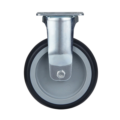 Grey Thermoplastic Rubber Institutional Fixed Castors