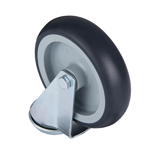 Grey Thermoplastic Rubber Institutional Swivel Castor with Bolt Hole 