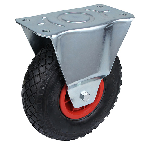 Pneumatic Rubber wheel Fixed Castors