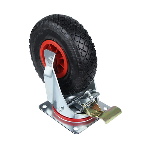 Pneumatic Rubber wheel Swivel Castor with Total Lock 