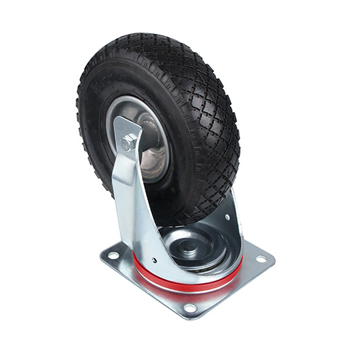 Pneumatic Rubber wheel Swivel Castor with Pressed Steel Wheel Centre