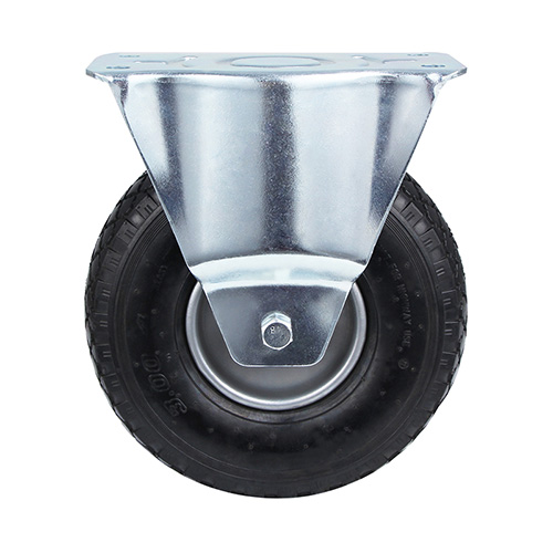 Pneumatic Rubber wheel Castors with Pressed Steel Wheel Centre