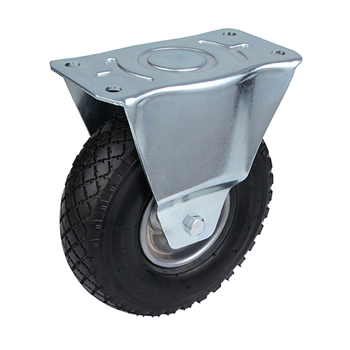 Pneumatic Rubber wheel Castors with Pressed Steel Wheel Centre