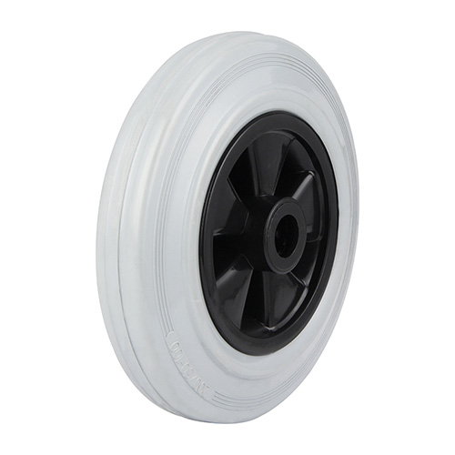 Wheel For Grey Rubber Tread with Black Polypropylene Wheel Centre