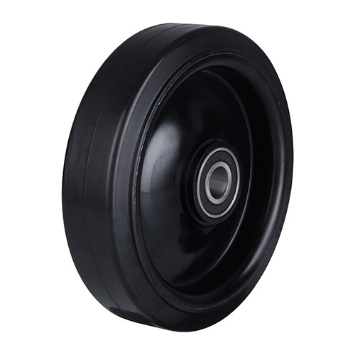 Wheels For Black Elastic Rubber Tread with Black Welded Pressed Steel Wheel Centre