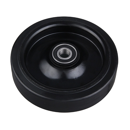 Wheels For Black Elastic Rubber Tread with Black Welded Pressed Steel Wheel Centre