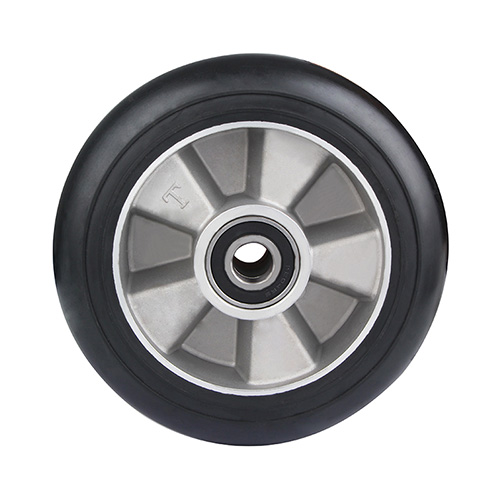 Wheels For Black Elastic Rubber Tread with Black Welded Pressed Steel Wheel Centre