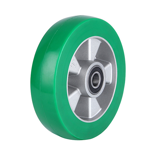 Green Elastic Polyurethane Wheels with Two Ball Bearings