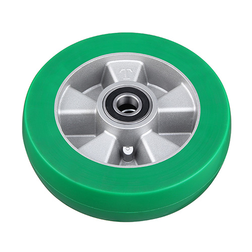 Green Elastic Polyurethane Wheels with Two Ball Bearings