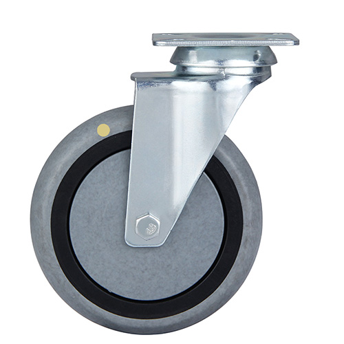 Grey Electric Conduction Thermoplastic Rubber Institutional Swivel Castors