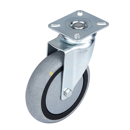 Grey Electric Conduction Thermoplastic Rubber Institutional Swivel Castors