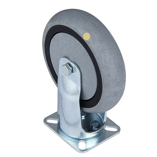 Grey Electric Conduction Thermoplastic Rubber Institutional Fixed Castors