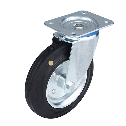 Black Electric Conduction Rubber Swivel Castors