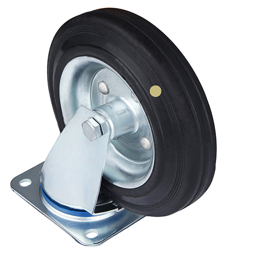 Black Electric Conduction Rubber Swivel Castors