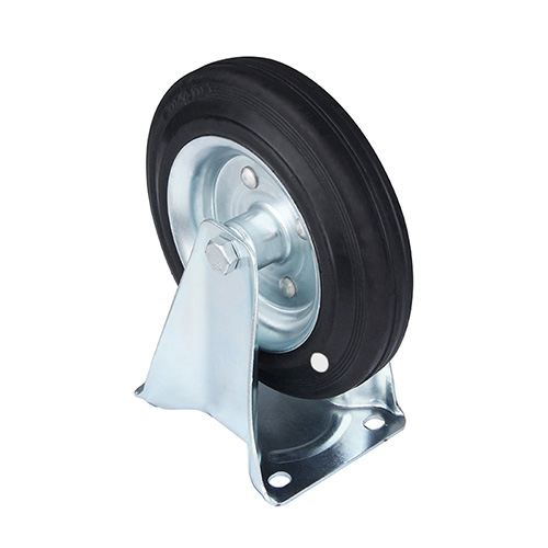 Black Oil Resistance Rubber Fixed Castors