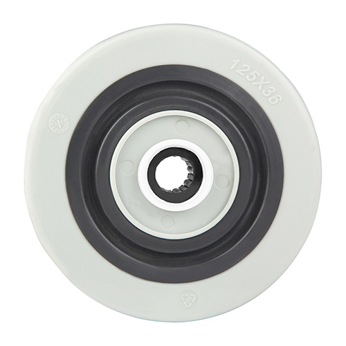 Injection Polyamide Wheels with Grey Polyamide And Dark Grey Elastic Rubber Wheel Centre