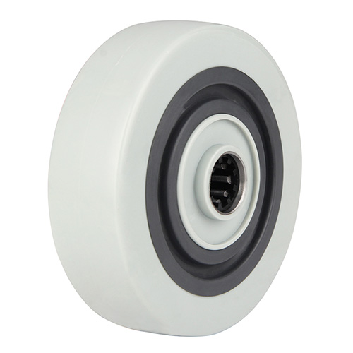 Injection Polyamide Wheels with Grey Polyamide And Dark Grey Elastic Rubber Wheel Centre